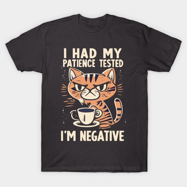 Impatient funny cat drinking coffee T-Shirt by TeeTok